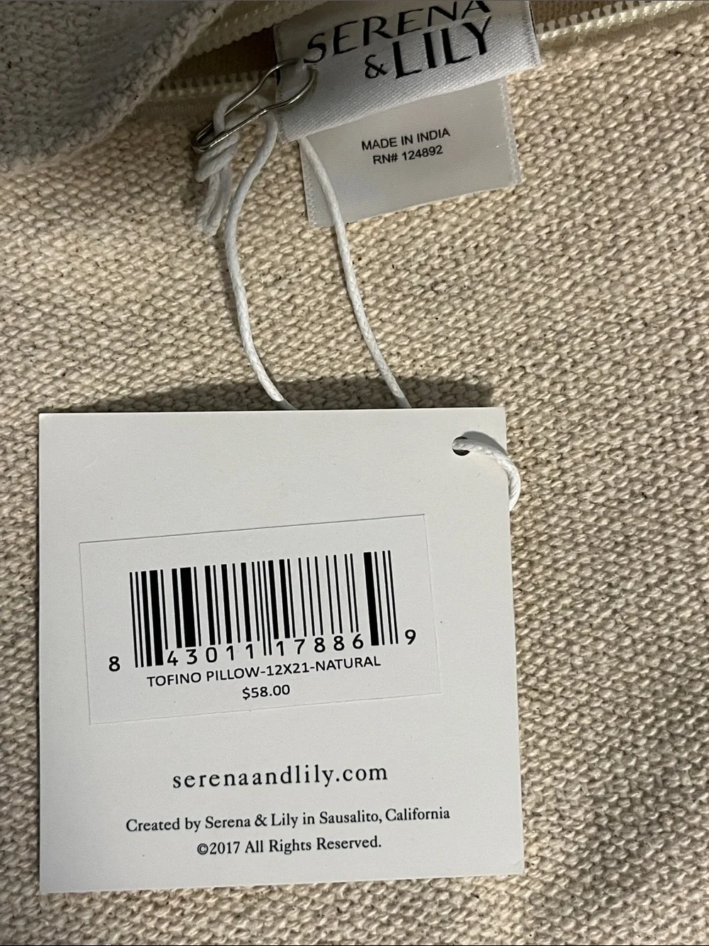 Serena & Lily Tofino Handwoven Cream Macramé pillowcases - Set of 2 NWT